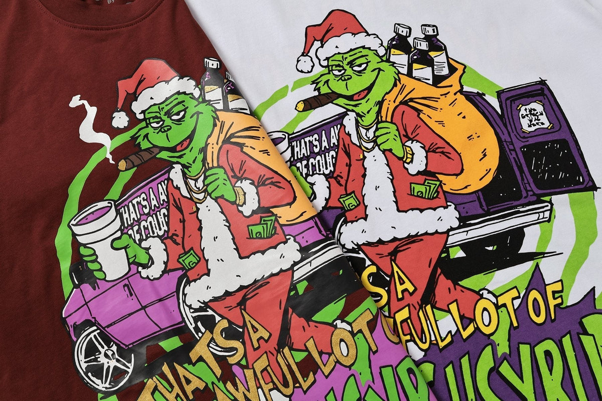 THAT'S A AWFUL LOT OF COUGH SYRUP Christmas Graphic Short-Sleeve T-Shirt — detail