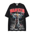 MAJESTIK Washed Black Graphic Short-Sleeve T-Shirt — hero