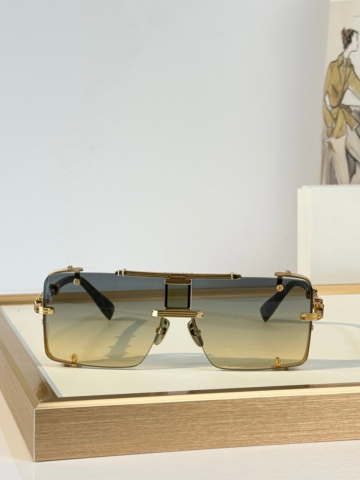 Balmain BPS-271-63//BLK-GLD Sunglasses